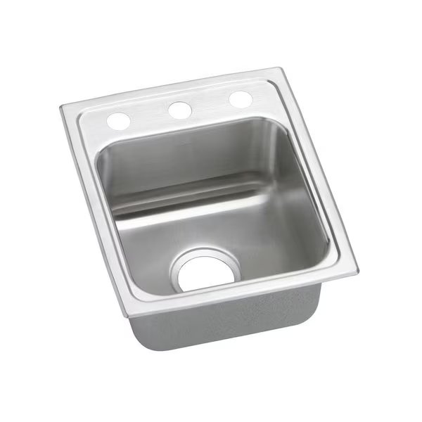 Lustertone Stainless Steel 15 X 17-1/2 X 5-1/2 Single Bowl Top Mount Ada Sink, Elkay, Mfr#: LRADQ1517550